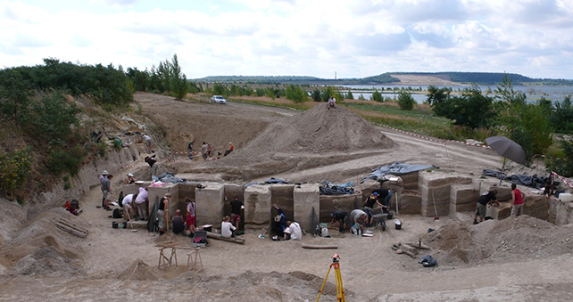 Bones digging site