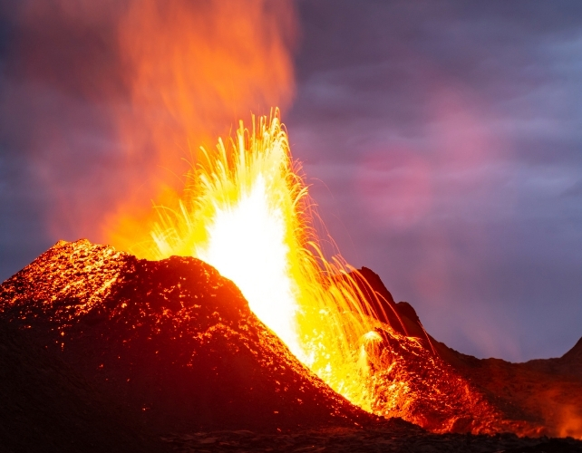 volcano erupting