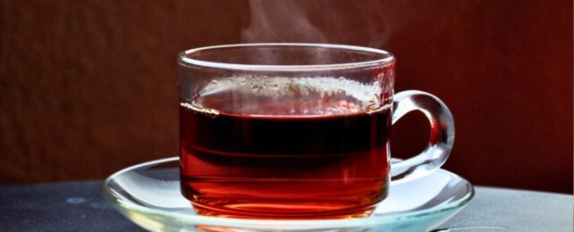 Hot tea in a cup