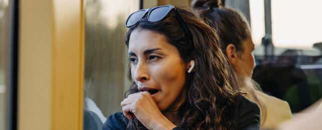Woman yawning