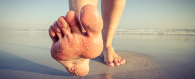 feet on the beach