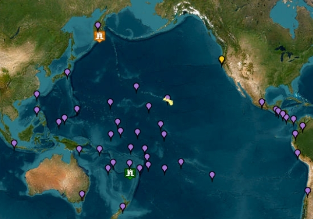 tsunami warning map