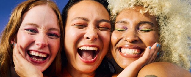three young women faces