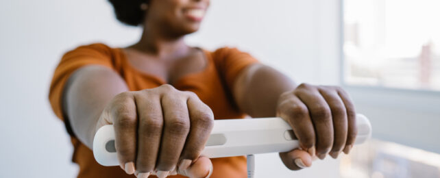 woman with BIA device