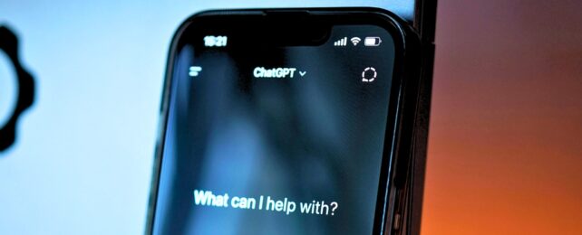 Smartphone Displaying AI Chat Interface