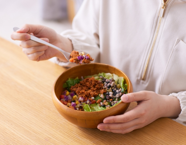Healthy Bowl of Salad with Plant-Based Protein