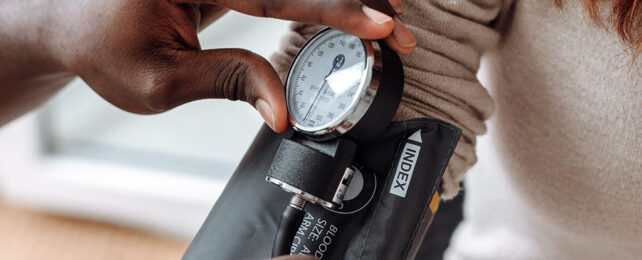 Checking blood pressure