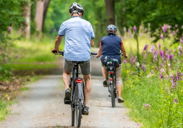 people riding bikes