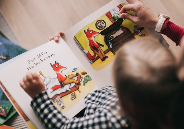 child reading a book