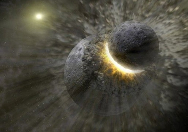 impact between primordial earth and another object