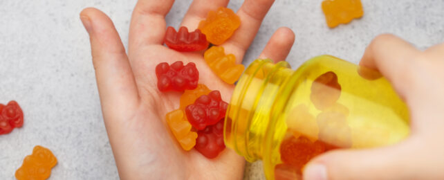 gummies in child's hand