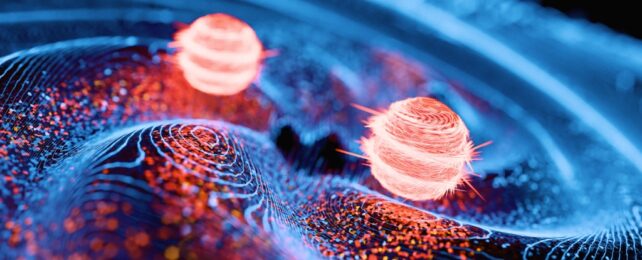 graphic of two particles