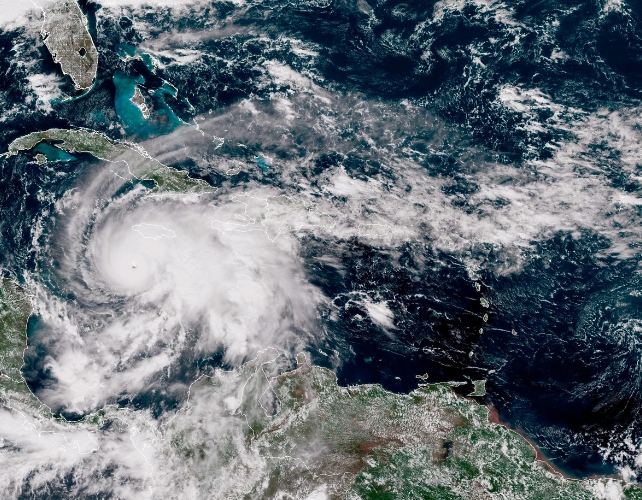 Hurricane seen by satellite