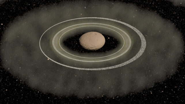 Illustration of Chiron with multiple thin rings