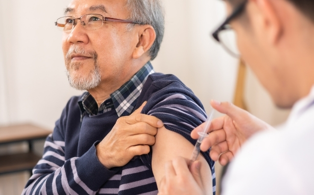 man getting vaccinated