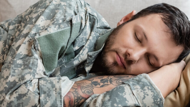 soldier asleep