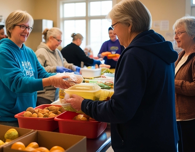 women volunteering