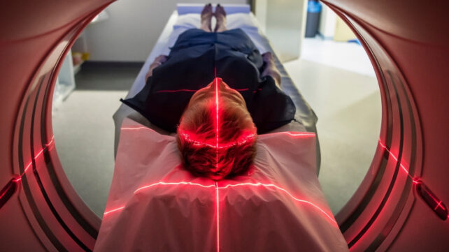 man having a cat scan