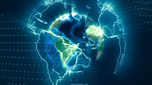 Computer illustration of Earth to demonstrate near-kilometer climate modeling resolution