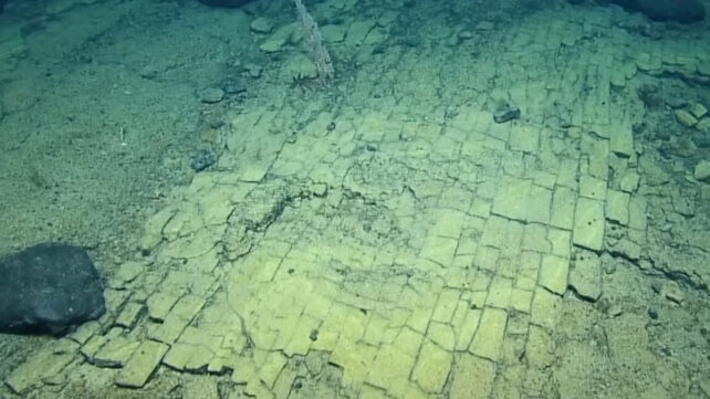 Bricks appearing on the seafloor