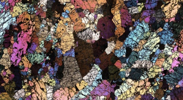 mosaic pattern of different crystals