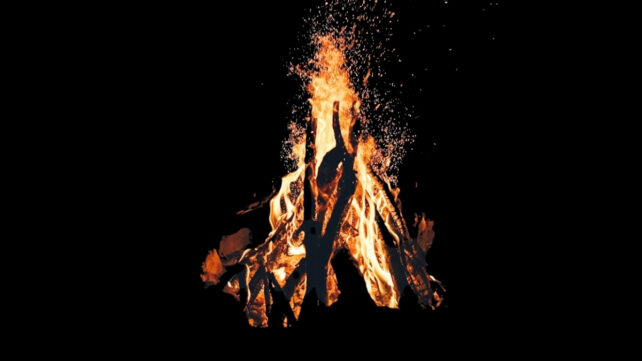 Bonfire on black background