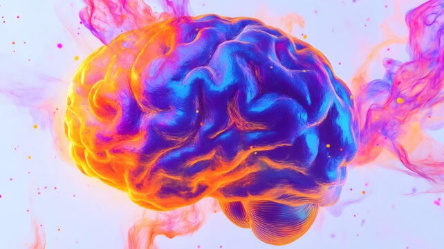 Colorful illustration of a human brain