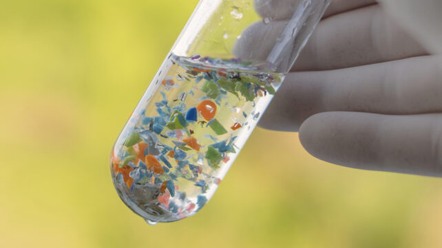 Microplastics in a test tube