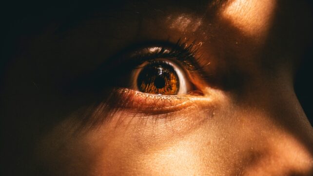 closeup of person's eye