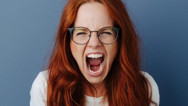 redhead screaming