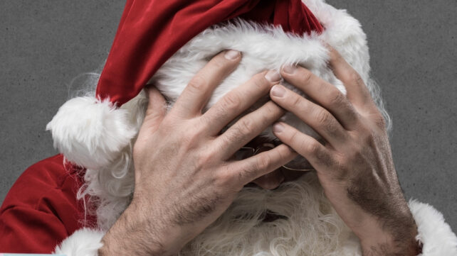 frustrated looking santa