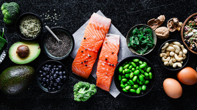 Top view of Omega 3 food item