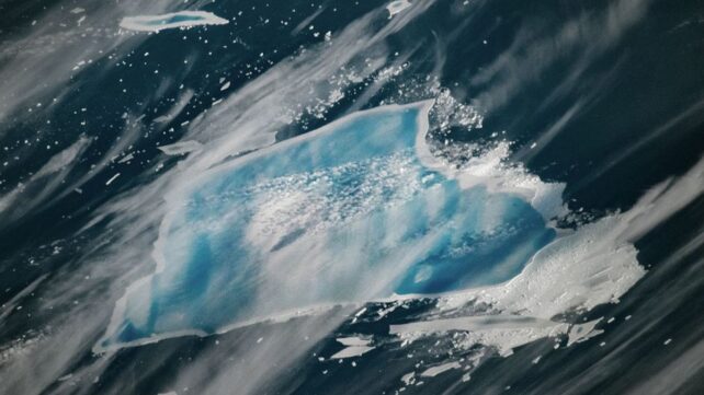 40-Year-Old Iceberg Turns Vivid Blue as It Approaches Total Disintegration