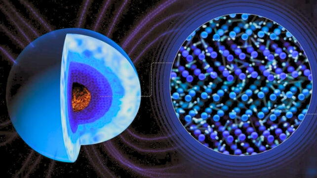 illustration of neptune and ice