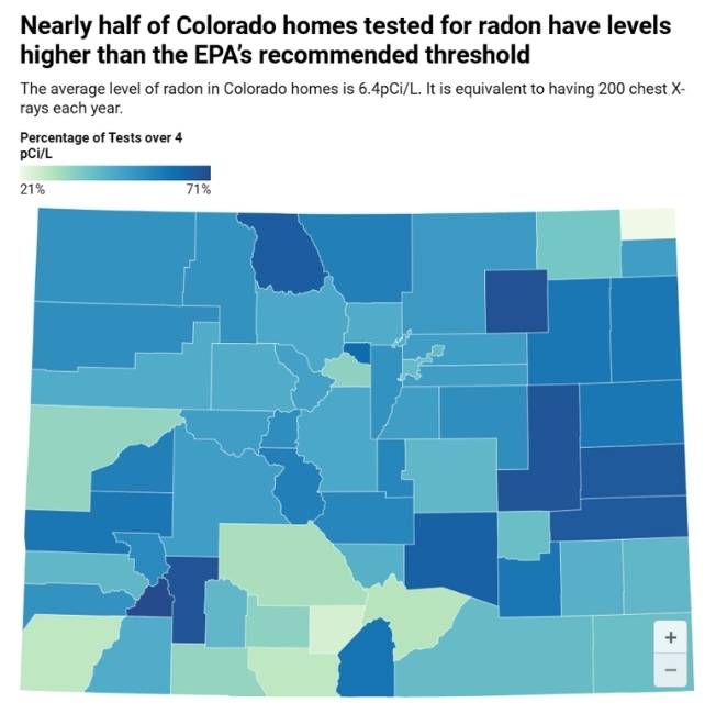 colorado radon exposure map