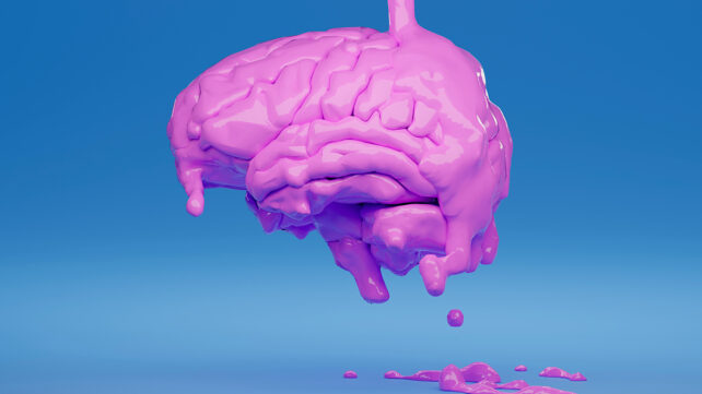Pink brain illustration