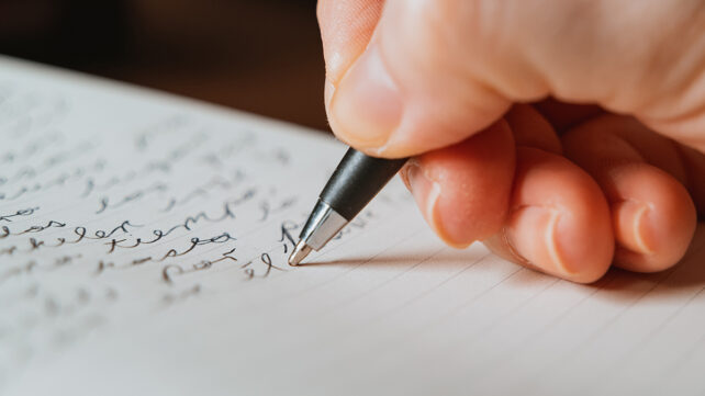 Someone writing