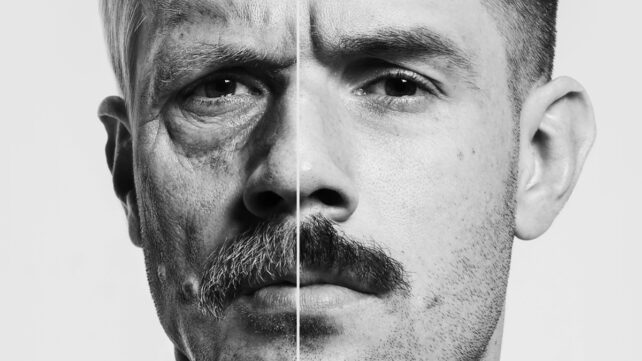 man old young face