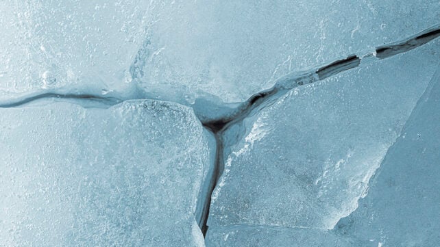 Cracking ice surface