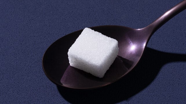 Sugar cube on a spoon