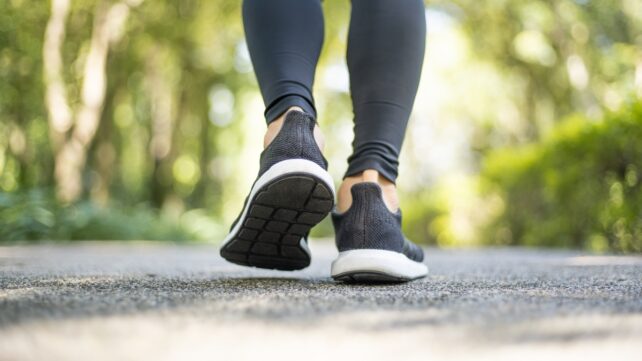 walking in sneakers