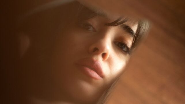 woman face blurry shot