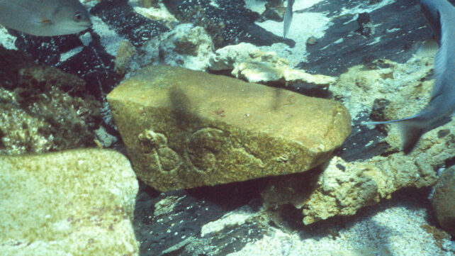 Underwater sandstone block