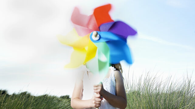 Girl holding a pinwheel