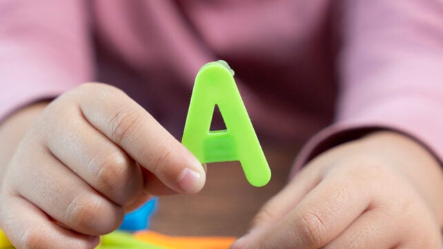 A child spelling