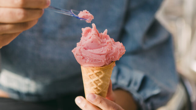 Eating ice cream