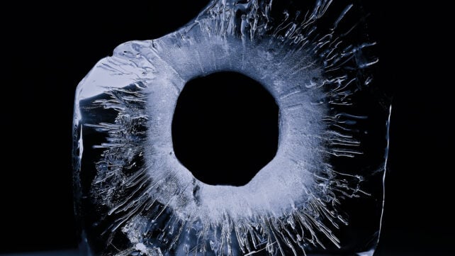 Cracked ice block