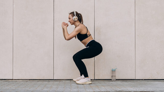 A woman exercising