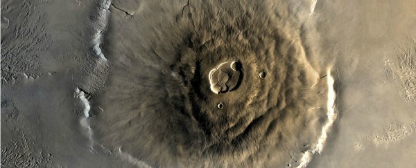This ancient Martian volcano erupted non-stop for 2 billion years