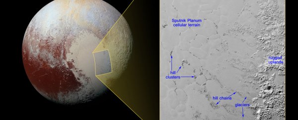 Pluto reveals iceberg-like water formations floating in a sea of frozen nitrogen